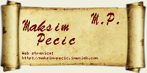 Maksim Pecić vizit kartica